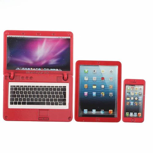 Accessoires Pour Poupée Américaine De 18 Pouces Ensemble De 3 Pièces Pour Jouet Poupée Avec Téléphone Notebook Et Tablette Rouge