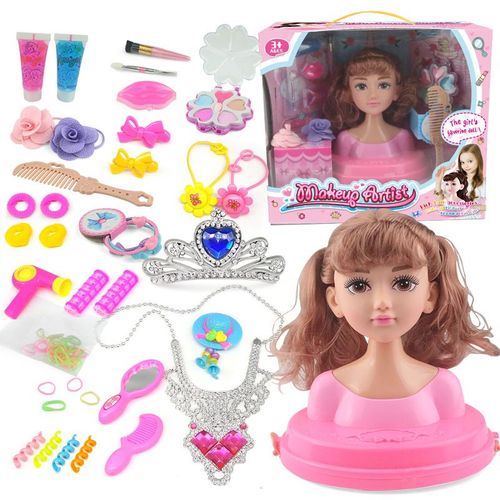 Poupée De Coiffure Barboteuse Avec Boîte Cadeau Pour Filles Jouet De Princesse Semi-Réaliste Avec Perruque Et Frange En Plastique De Haute Qualité