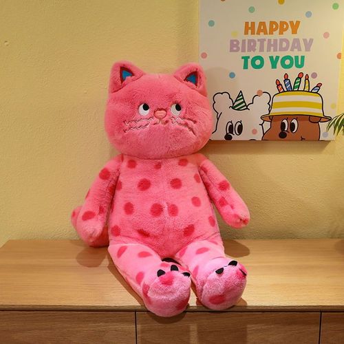 Poupée Moelleuse À Points Mignons De Chat Pour Dormir Cadeau Spécial Pour Femmes Couleur Rose Hauteur 100cm 1.8kg