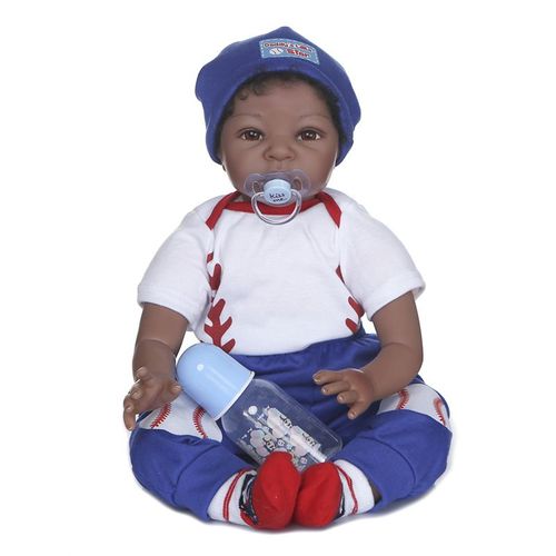 Poupée Reborn De 55 Cm En Couleur Noire Pour Bébé Adorable Poupée En Plastique Pour Garçon Source De Marchandises Étrangères