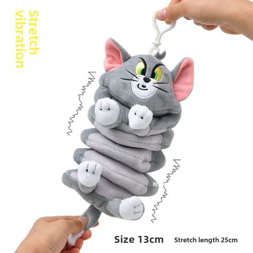 Pendentif De Sac À Dos Pour Chat Et Souris Tomme Catte Chaîne De Clés Accessoire De Jouet Pour Couple Poupée De Peluche Énorme De 13cm Avec Vibration Et Anti-Fraude