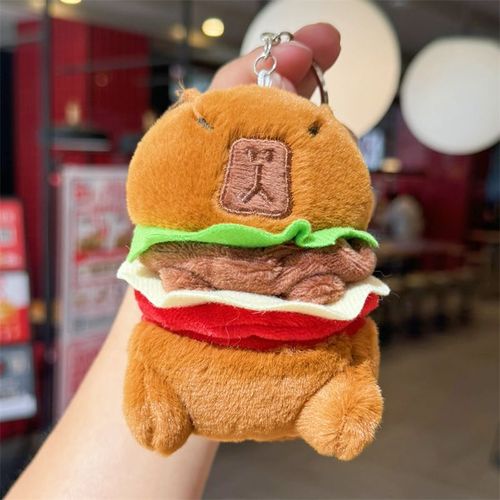 Jouet En Peluche De Cochon D'or De Hauteur Supérieure À Kapibara Avec Clé De Porte Battant En Gros Jouet De Poupée De Qualité Supérieure Revendu Couleur Hamburger