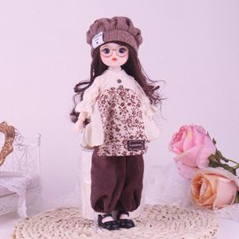 Robe De Vêtement D'origine Pour Poupée Bjd Lolita De 6 30 Cm 12 Pouces En Velours D'hiver Avec Jouets De Poupée Et Lunettes Gratuites Couleur Étoile De Nuit