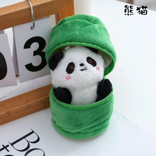 Ours Mignon En Peluche De Dessin Animé Avec Balais Accessoire Pour Sac Et Porte Jouet Moelleux De Grand Panda Couleur Panda Hauteur 11cm