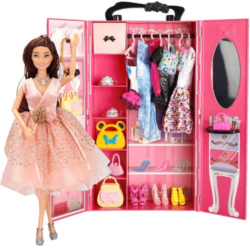 Ensemble De 66 Pièces D'accessoires Pour Vêtements Et Chaussures De Barbie De 30 Centimètres Douce Et Bellemontagne Pour La Vente À L'étranger Colorée (Excluant Barbie) Hauteur 31.9cm