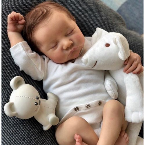 Poupée Reborn Levi De 17 Pouces En Caoutchouc Doux Et Peint En Couleurs Artificielles Pour Bébé Jouet De Poupée Rembourré Lavable
