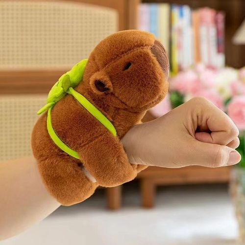 Jouet En Peluche De Cochon De Loisirs Créatif Avec Anneau Pour Main Poupée De Vélo Divertissement Strange Griffeur En Couleur Marron Tortue Hauteur 18-20cm