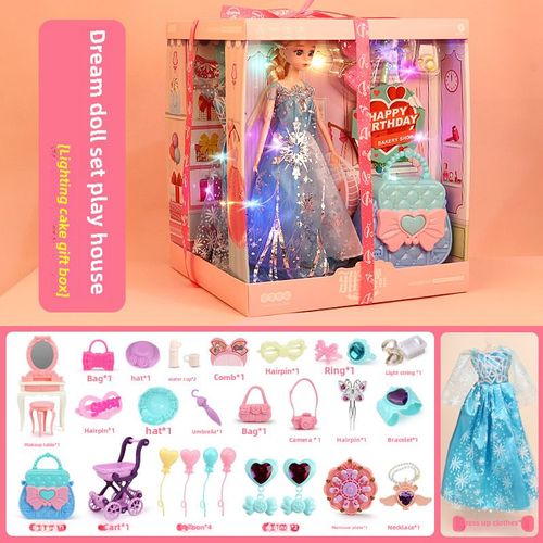Poupée D'origine Aisha Blanche-Neige Avec Décoration De Gâteau Pour Enfants Boîte Cadeau De Princesse En Plastique Led Intégré