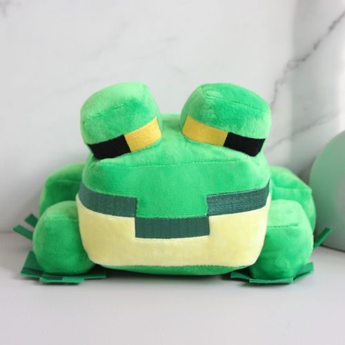 Jouet En Peluche De Petite Grenouille De Minecraft Live Mon Monde Jouet De Blocs De Jeu Vert Noir Taille 20*20*16cm