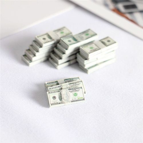 Billets De Papier Monnaie Miniature Pour Bjd Accessoires De Maison De Poupée Modèle D'échelle Redimensionnée Couleur Dollar-Ancienne 100 Face Valeur