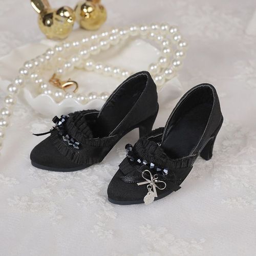 Chaussures De Poupée Bjd3 À Talons Hauts Avec N?ud Papillon En Métal Multicolore Pour Sd Personnages De Poupées Mode À La Mode En Stock Noir Hauteur 8.2cm Largeur Extérieure 2.8cm
