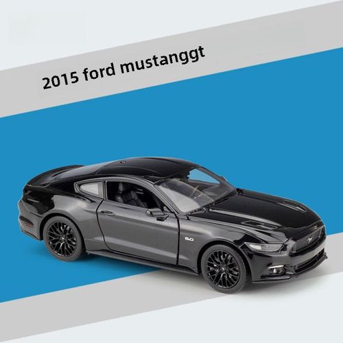 Modèle De Voiture En Alliage De Simulation Welly1:24 Ford Mustang Gt 2015 Couleur Noir Brillant Pour Enfants Collection De Jouets De Voitures