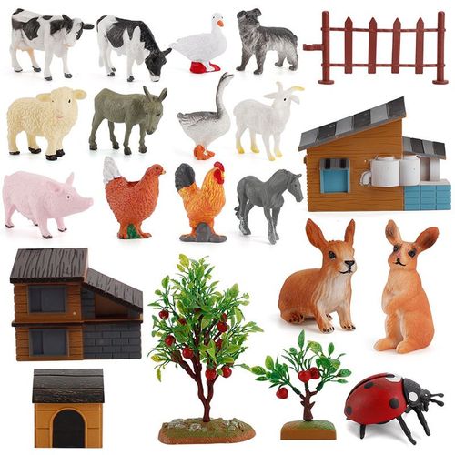Ensemble De Modèles D'animaux De Ferme Et De Bois Pour Maison Et Jardin Maquette De Scène De Mouton Diy De 0.27kg De La Fabricant Originale Couleurs Vives
