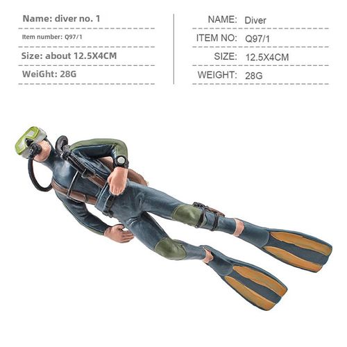 Modèle De Décoration De Personnage De Plongeur Miniature En Silicone Pour Exploration Du Fond De L'ocean Détection De Nautiles Couleur Q97-1 Plongeur 1 Number 28g