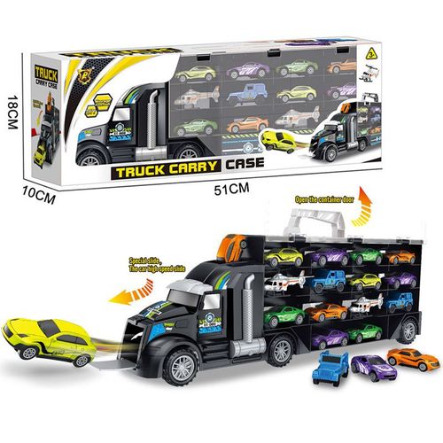 Camion De Rangement Pour Enfants P858-A Camion De Collection De Voitures Et Dinosaures Boîte De Rangement Slidable En Couleur Anglaise