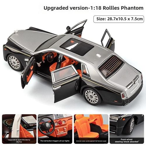 Voiture De Simulation 1/24 Lamors Et Laser Pour Enfants Jouet De Voiture Avec Métallique Et Alliage De Piste Étoile De Ciel Noir Argenté