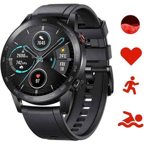 Magicwatch 2 Montre Connectée 46mm Montre Intelligente Homme Bluetooth, Moniteur De Fréquence Cardiaque Et De Stress Spo2, Gps, 5atm Tracker D'activité, Noir[Wat031105]