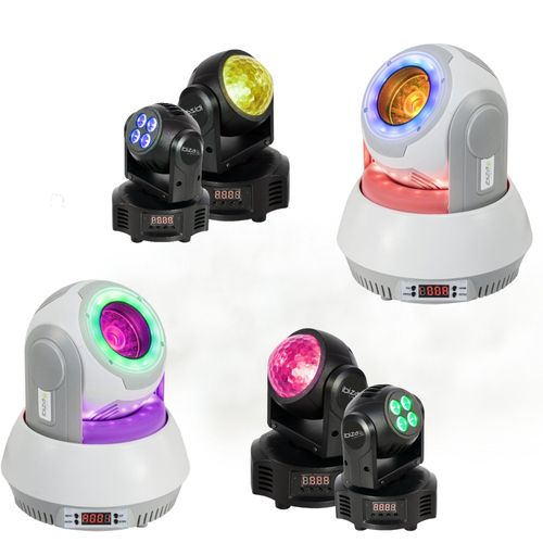 Pack Lumière Ibiza 2 Lyres 2-en-1 Wash/Astro - 2 Lyres DMX Beam 40W - Fête Pro Anniversaire Soirée Bar Mariage DJ Mobile Club