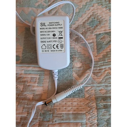 Adaptateur Blanc Calor Sil Switching Power Supply.  Modèle : No: Ssa-10 W Eu 139080.