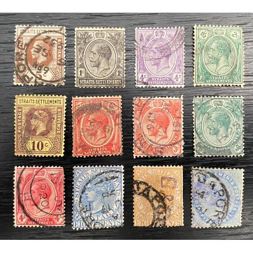 Lot De 12 Oblitérés Grande-Bretagne - Malaisie - Straits Settlements