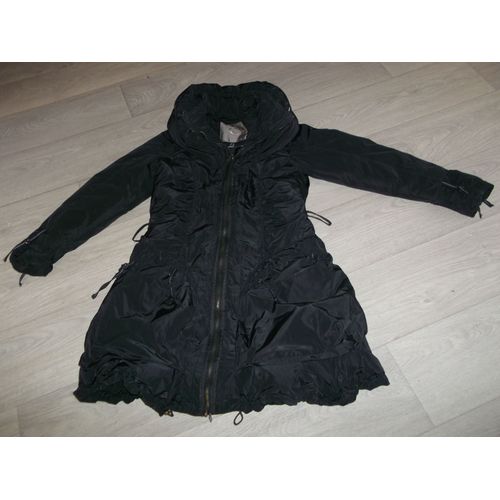 Manteau Parka Covered Noir Col Double Taille 42 Tbe