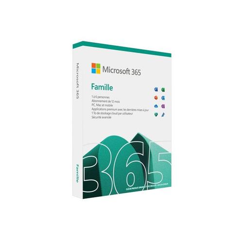 Microsoft Office 365 Famille (Family) - 6 Utilisateurs - 12 Mois - Pc, Mac, Ios, Android, Chromebook - Clé Licence À Télécharger - Livraison Rapide 7/7j