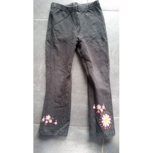 Pantalon Vertbaudet 5 Ans Noir Avec Fleurs Imprimées