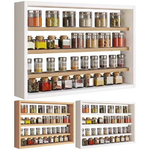 Vcm Étagère Murale En Bois Tableau Mural Cuisine Épices Cuisine Collectionneur Vitrine Esaldi M