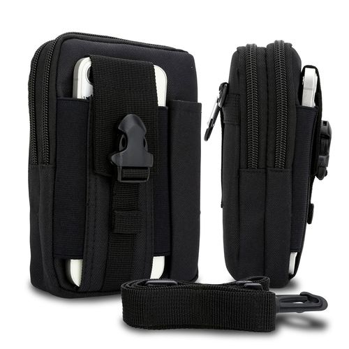 Cadorabo Sac Tactique Pour Téléphone Portable En Noir -Sac Molle-Edc Compatible Avec Blackview Bv7100 Avec Bandoulière - Sac Militaire De Ceinture Max. 6.7 Pouces Sac De Hanche