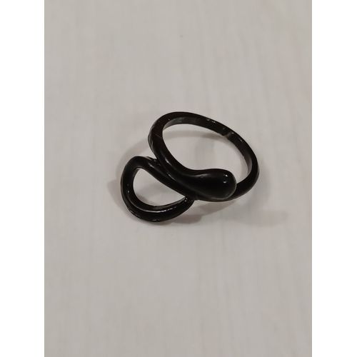 Bague Métal Noir,Boucle,Taille 17.5, Reglable