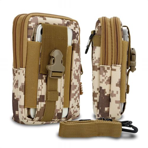 Cadorabo Sac Tactique Pour Téléphone Portable En Camouflage Beige -Sac Molle-Edc Compatible Avec Samsung Galaxy A05s Avec Bandoulière - Sac Militaire De Ceinture Max. 6.7 Pouces Sac De Hanche