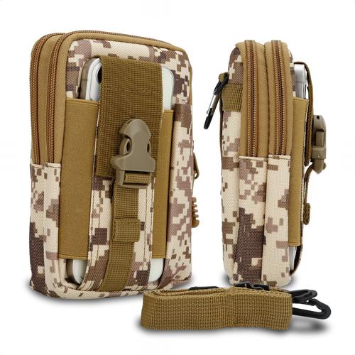 Cadorabo Sac Tactique Pour Téléphone Portable En Camouflage Beige -Sac Molle-Edc Compatible Avec Xiaomi Pocophone F1 Avec Bandoulière - Sac Militaire De Ceinture Max. 6.7 Pouces Sac De Hanche