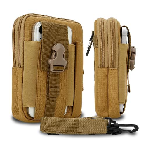 Cadorabo Sac Tactique Pour Téléphone Portable En Marron -Sac Molle-Edc Compatible Avec Xiaomi Pocophone F1 Avec Bandoulière - Sac Militaire De Ceinture Max. 6.7 Pouces Sac De Hanche