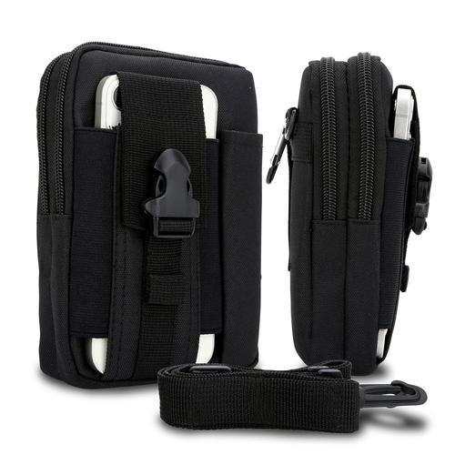 Cadorabo Sac Tactique Pour Téléphone Portable En Noir -Sac Molle-Edc Compatible Avec Xiaomi Pocophone F1 Avec Bandoulière - Sac Militaire De Ceinture Max. 6.7 Pouces Sac De Hanche