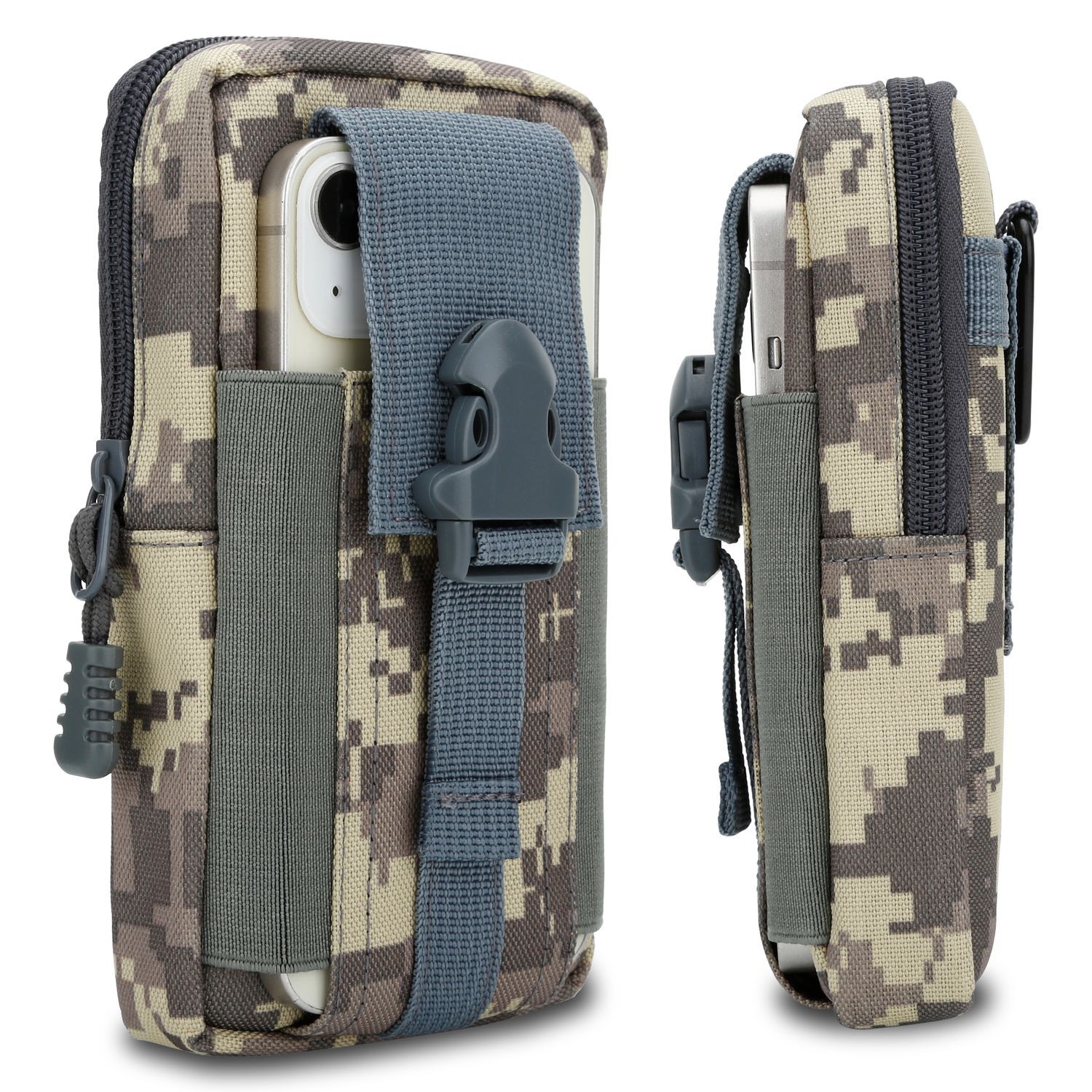 Cadorabo Etui Tactique Pour Téléphone Portable En Camouflage Bleu -Etui Molle-Edc Compatible Avec Samsung Galaxy A70 / A70s -Porte-Téléphone Militaire, Sacoche De Hanche