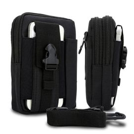 Cadorabo Sac Tactique Pour Téléphone Portable En Noir -Sac Molle-Edc Compatible Avec Xiaomi Redmi Note 9 Avec Bandoulière - Sac Militaire De Ceinture Max. 6.7 Pouces Sac De Hanche