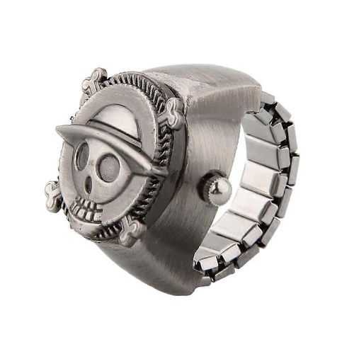 Vintage Mignon Pirate Métal Poche Doigt Bague Montre