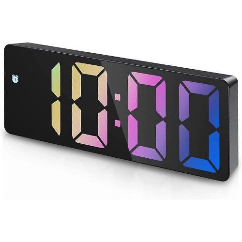 Réveil numérique, horloge LED pour chambre à coucher, horloge de bureau électronique avec affichage de la température, désactivé