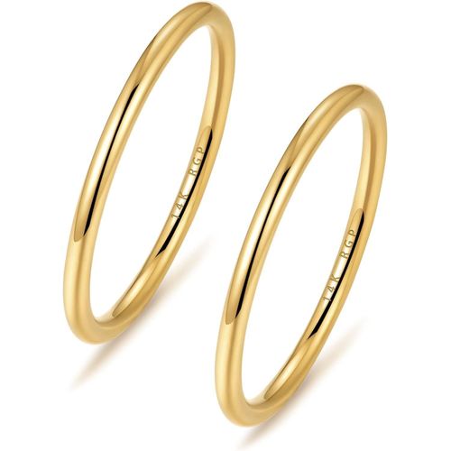 Bagues Plaquées Or 14k Pour Femmes, Bague Fine En Or Pour Filles, Bagues De Mariage Empilables Mignonnes Et Délicates[Q1200]