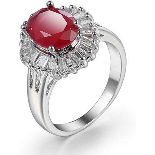 Bague Femme Plaqué Argent, Formée D'une Fleur En Oxydes De Zirconium Somptueuse[Q1853]