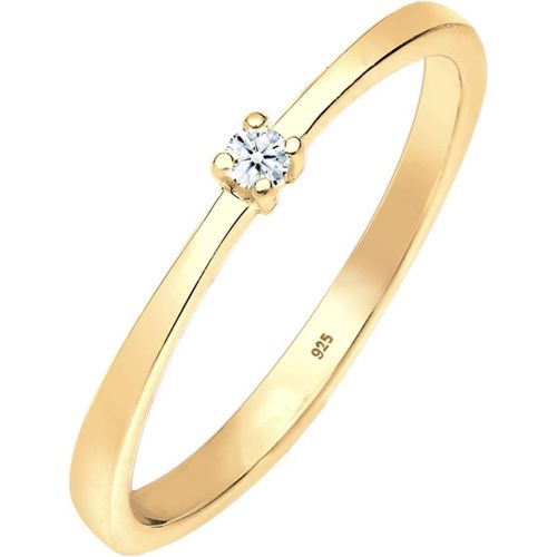 Bague Femme Classique Avec Un Diamant (0,03 Ct) En Argent Sterling 925[Q3018]