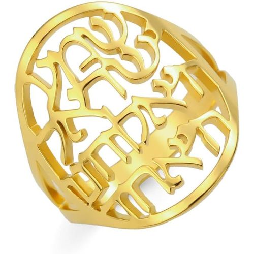 Bague Shema Israël Pour Femme Juive Juive Hébraïque Kabbale Bénédiction Religieuse Ouverte Ouverte Réglable[Q1736]