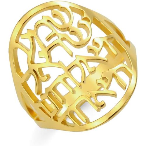 Bague Shema Israël Pour Femme Juive Juive Hébraïque Kabbale Bénédiction Religieuse Ouverte Ouverte Réglable[Q1736]