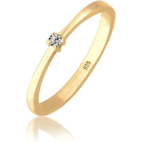 Bague Solitaire Classique Cristal 925 Argent[Q1970]