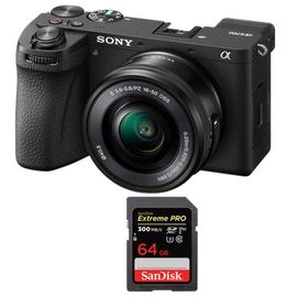 Appareil photo sans miroir Sony a6700+objectif Sony E PZ 16-50mm F 3.5-5.6 OSS+SanDisk 64Go Extreme Pro SDXC UHS-II U3 V90 300 Mo/s