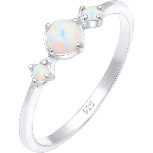 Bague Femmes Bande Géo Vintage Tendance Avec Opale Synthétique En Argent Sterling 925[Q1135]
