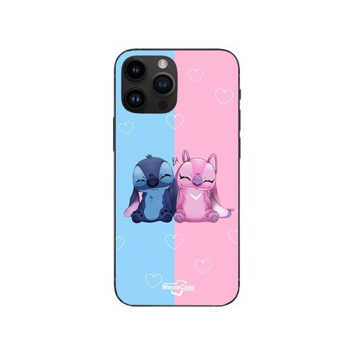 Coque Iphone 15 Pro Max Stitch Angel Mignon Bleu Rose