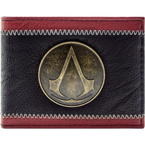 Assassins Creed Portefeuille En Métal Coulé Bronze Insigne Bi-Fold Id & Porte-Carte, Rouge[L569]