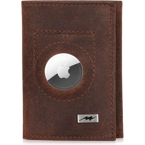 Washingon Portefeuille Fin En Cuir ¿ Portefeuille Airtag Avec Compartiment Pour Pièces De Monnaie | Protection Rfid Petit Mini Portefeuille Porte-Cartes, Marron X, Mini Münzfach Mit Airtag[L1814]