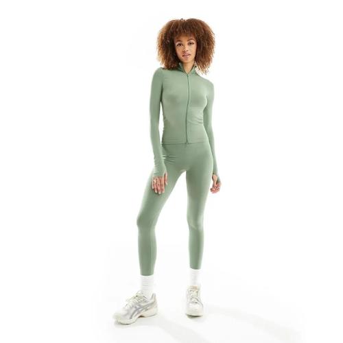 Legging D'ensemble Sculptant Sans Coutures Effet Ventre Plat - Vert Sauge